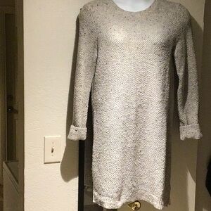Madewell Speckled Gray Long Sleeve Dress